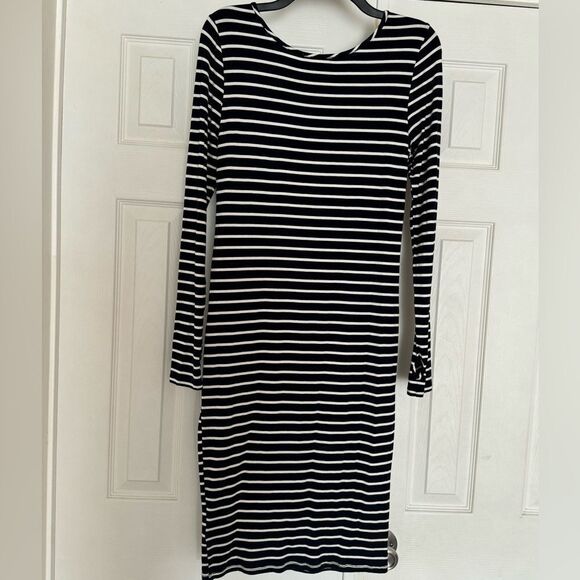Gianni Bini Navy & Off White Jersey Dress Size Large NWT - Picture 2 of 7